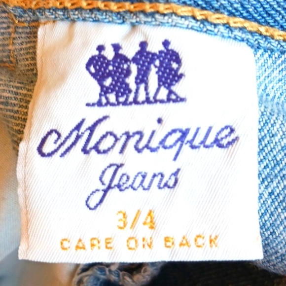 Ladies Vintage jeans,brand- Monique..u.s.a.,size 3/4..crystal embellishments - Picture 4 of 14